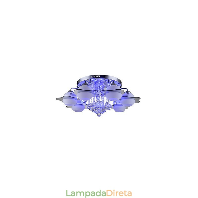 Controle remoto 7 luzes com luz de teto moderna azul vermelha embutida