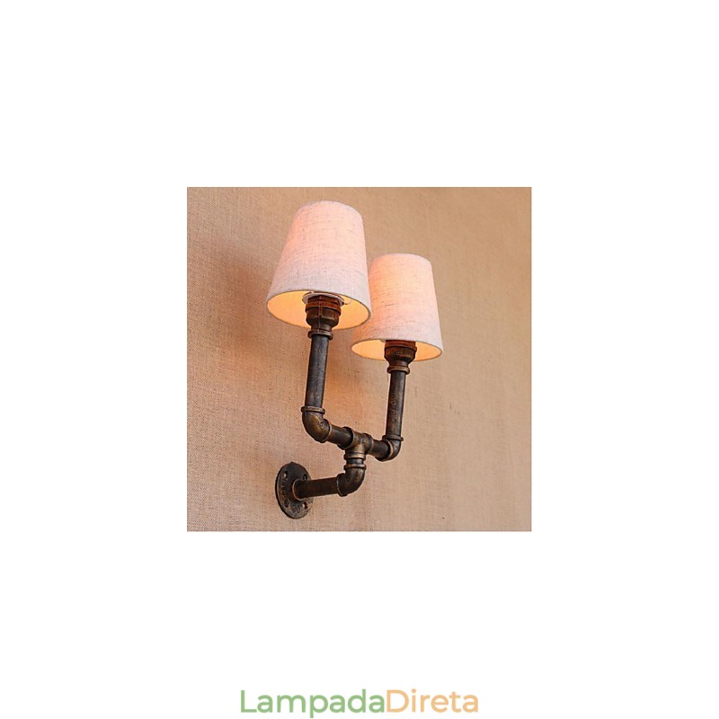 Luminária de parede rústica em latão para iluminação ambiente