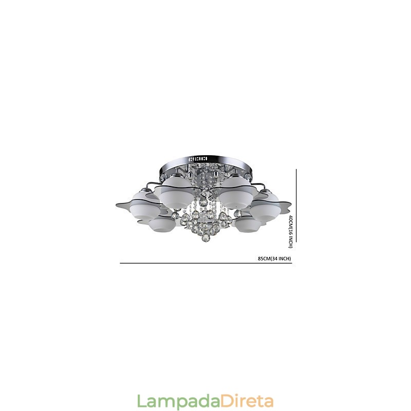 Controle remoto 7 luzes com luz de teto moderna azul vermelha embutida