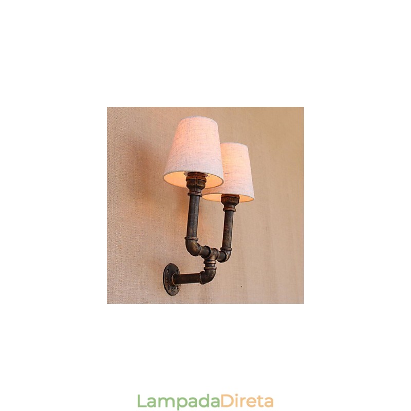 Luminária de parede rústica em latão para iluminação ambiente