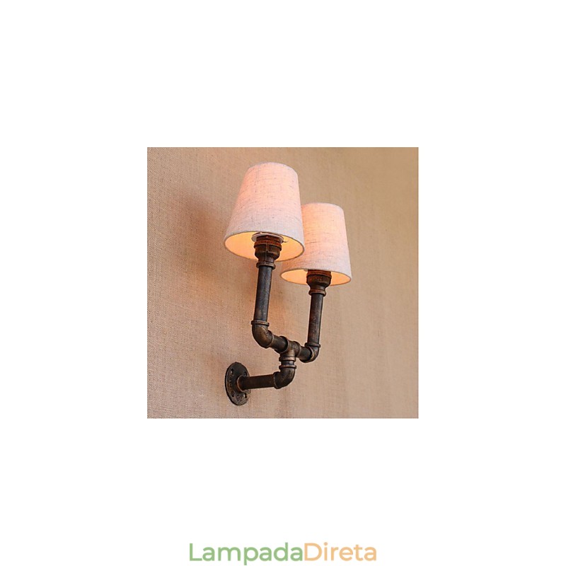 Luminária de parede rústica em latão para iluminação ambiente