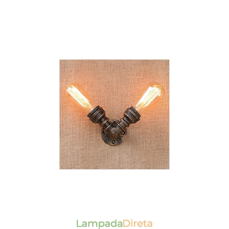 Nostalgia Simple Water Pipe Decorativo Pequeno Luminária de Parede Luz de Parede