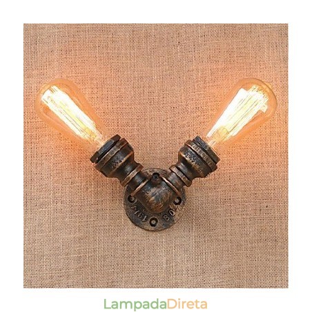 Nostalgia Simple Water Pipe Decorativo Pequeno Luminária de Parede Luz de Parede Nostalgia Simple Water Pipe Decorativo Pequeno Luminária de Parede Luz de Parede