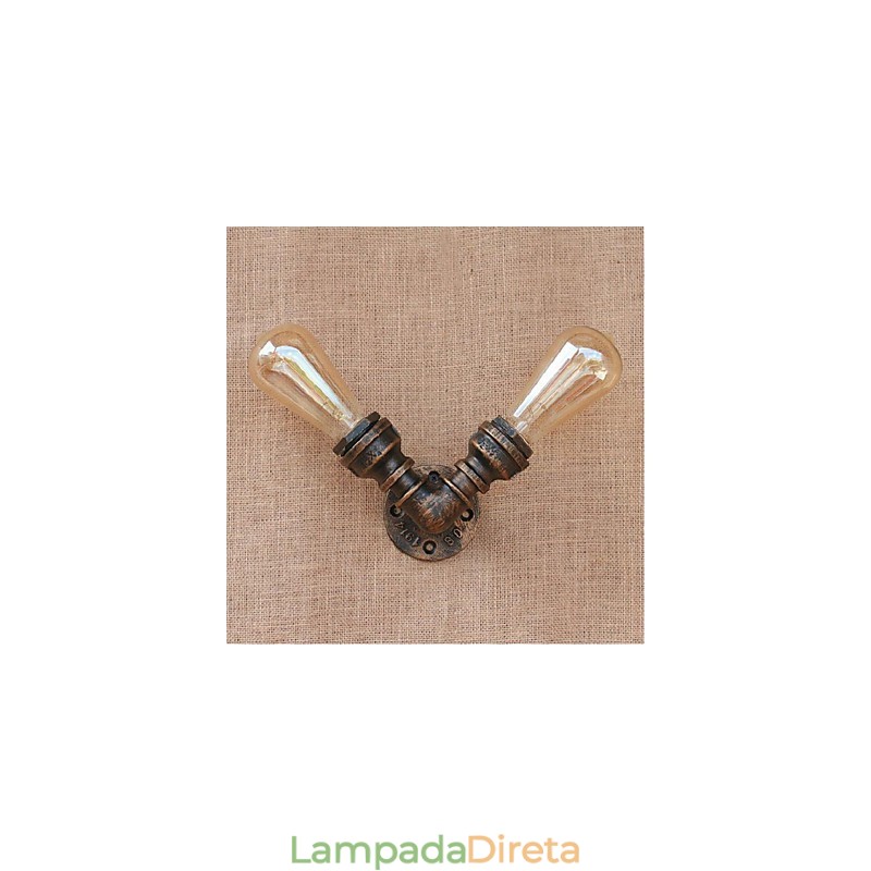 Nostalgia Simple Water Pipe Decorativo Pequeno Luminária de Parede Luz de Parede