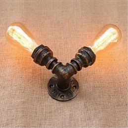 Nostalgia Simple Water Pipe Decorativo Pequeno Luminária de Parede Luz de Parede
