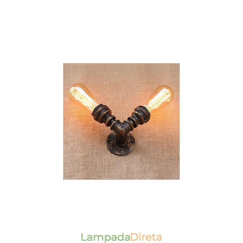 Nostalgia Simple Water Pipe Decorativo Pequeno Luminária de Parede Luz de Parede