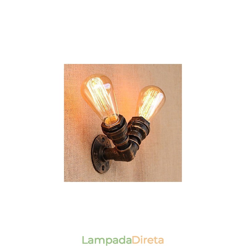 Nostalgia Simple Water Pipe Decorativo Pequeno Luminária de Parede Luz de Parede