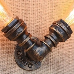Nostalgia Simple Water Pipe Decorativo Pequeno Luminária de Parede Luz de Parede