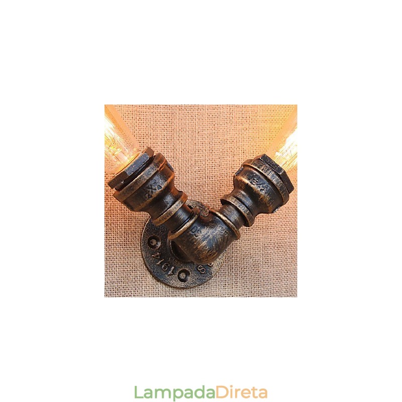 Nostalgia Simple Water Pipe Decorativo Pequeno Luminária de Parede Luz de Parede
