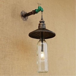 Edison Retro Decorativo Tubo de Água Garrafa de Vinho Luminária de Parede Luz de Parede