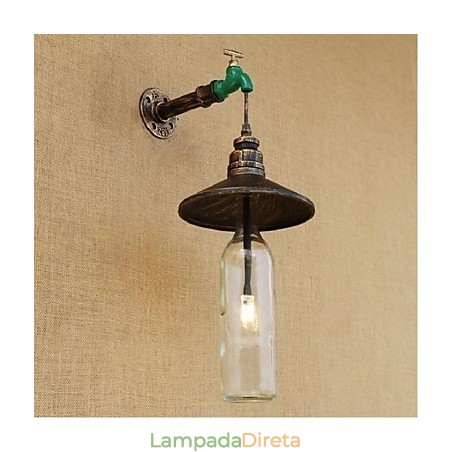 Edison Retro Decorativo Tubo de Água Garrafa de Vinho Luminária de Parede Luz de Parede Edison Retro Decorativo Tubo de Água Garrafa de Vinho Luminária de Parede Luz de Parede