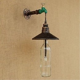 Edison Retro Decorativo Tubo de Água Garrafa de Vinho Luminária de Parede Luz de Parede