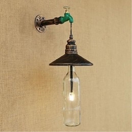 Edison Retro Decorativo Tubo de Água Garrafa de Vinho Luminária de Parede Luz de Parede