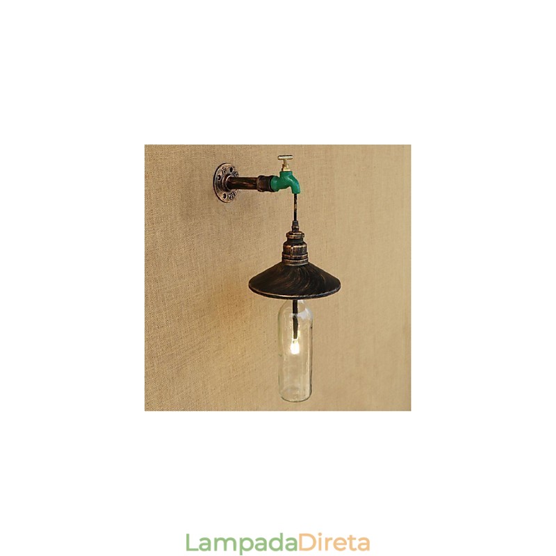 Edison Retro Decorativo Tubo de Água Garrafa de Vinho Luminária de Parede Luz de Parede