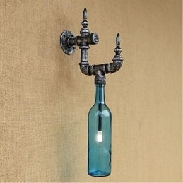 Luminária de parede rústica Lodge Silver Feature para luz ambiente