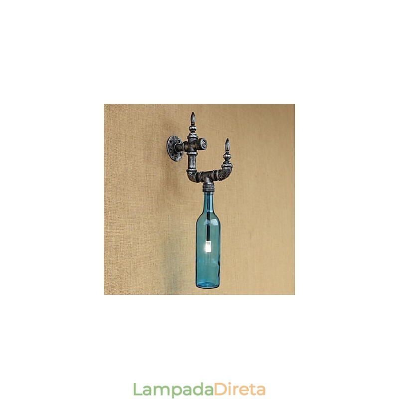 Luminária de parede rústica Lodge Silver Feature para luz ambiente