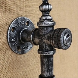 Luminária de parede rústica Lodge Silver Feature para luz ambiente