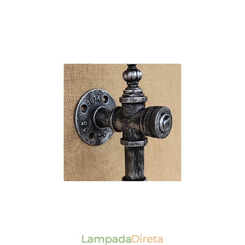 Luminária de parede rústica Lodge Silver Feature para luz ambiente