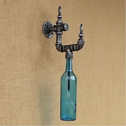Luminária de parede rústica Lodge Silver Feature para luz ambiente