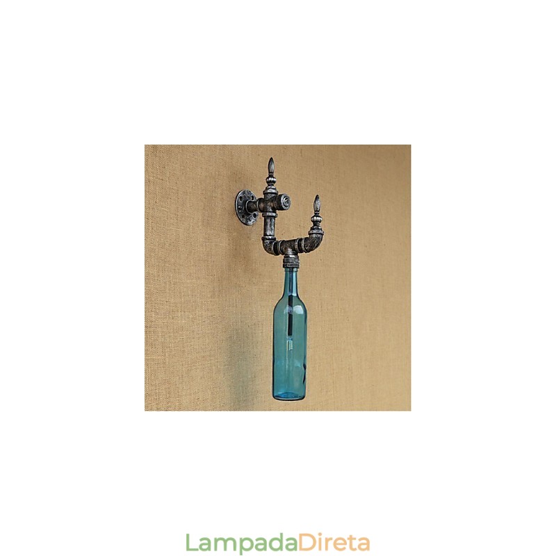 Luminária de parede rústica Lodge Silver Feature para luz ambiente