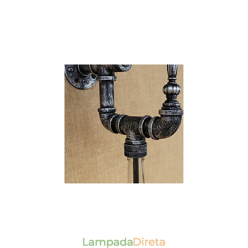 Luminária de parede rústica Lodge Silver Feature para luz ambiente