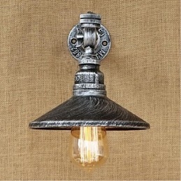 Pintura rústica de chalé para arandelas de parede com luz ambiente, luminária de parede prata