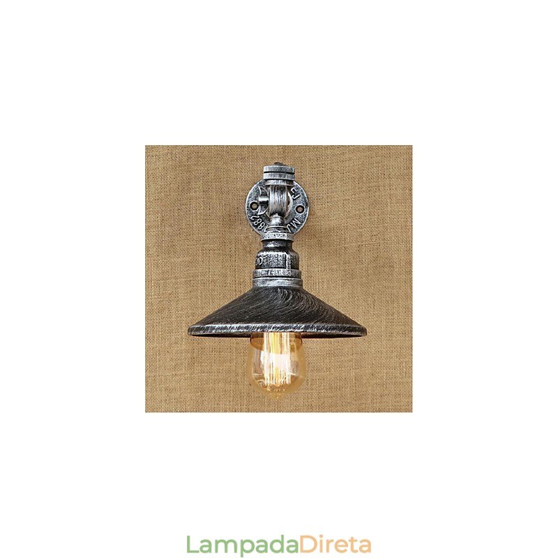 Pintura rústica de chalé para arandelas de parede com luz ambiente, luminária de parede prata