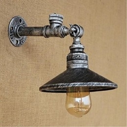 Pintura rústica de chalé para arandelas de parede com luz ambiente, luminária de parede prata