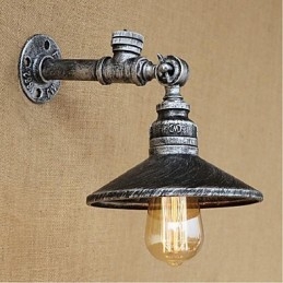 Pintura rústica de chalé para arandelas de parede com luz ambiente, luminária de parede prata