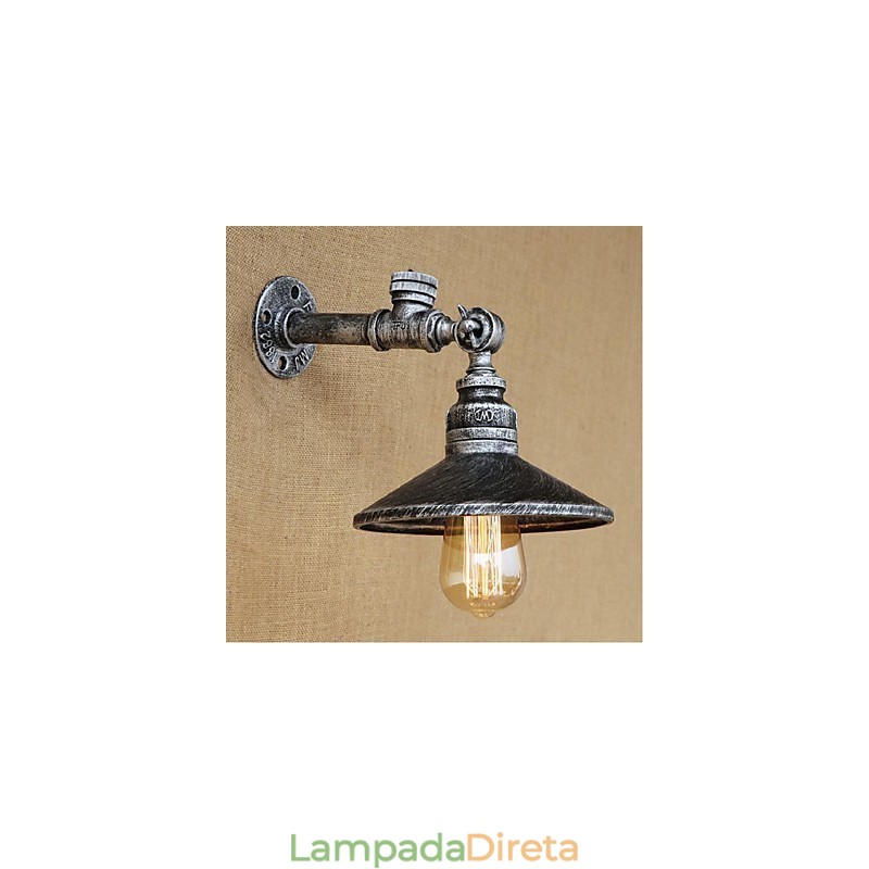 Pintura rústica de chalé para arandelas de parede com luz ambiente, luminária de parede prata