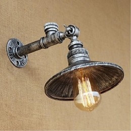 Pintura rústica de chalé para arandelas de parede com luz ambiente, luminária de parede prata