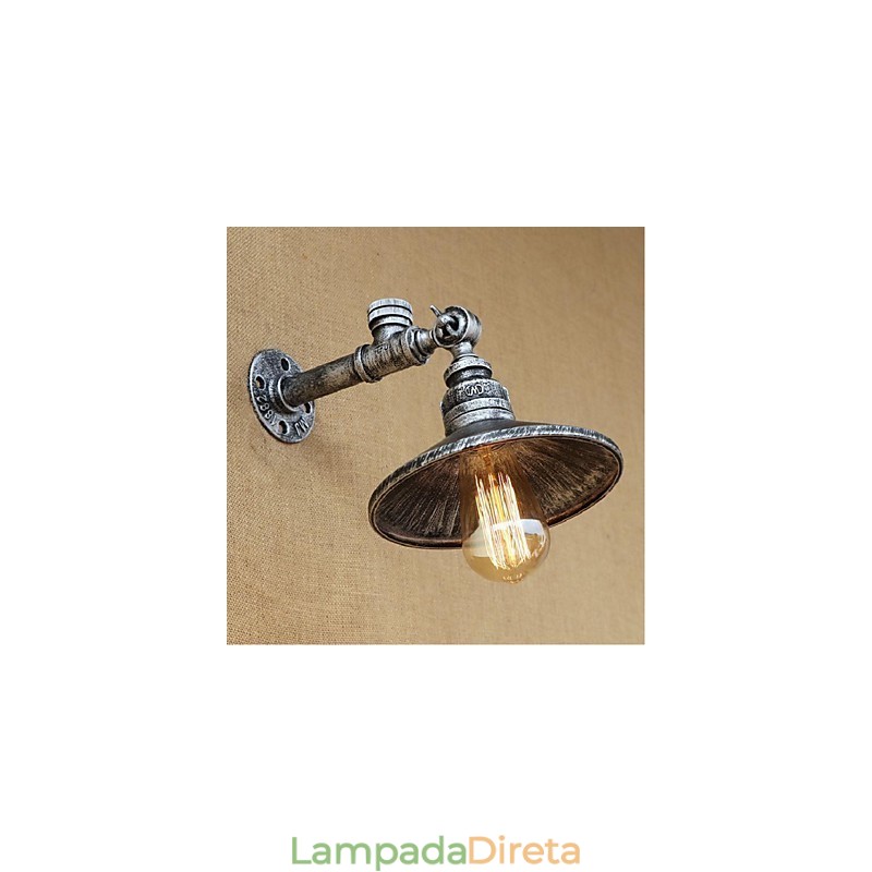 Pintura rústica de chalé para arandelas de parede com luz ambiente, luminária de parede prata
