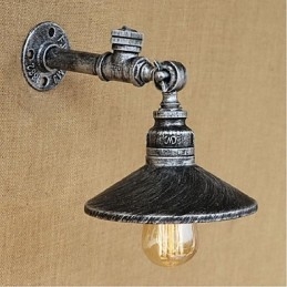 Pintura rústica de chalé para arandelas de parede com luz ambiente, luminária de parede prata