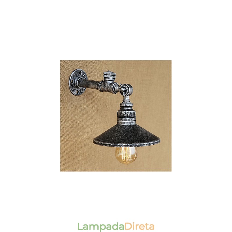 Pintura rústica de chalé para arandelas de parede com luz ambiente, luminária de parede prata