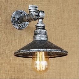 Pintura rústica de chalé para arandelas de parede com luz ambiente, luminária de parede prata