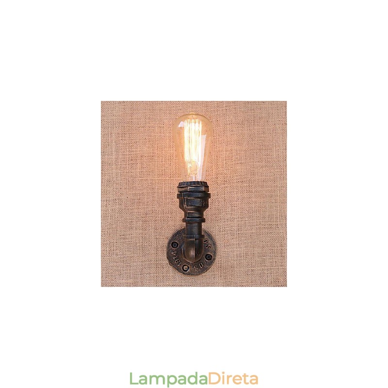 Nostalgia Simple Water Pipe Decorativo Pequeno Luminária de Parede Luz de Parede