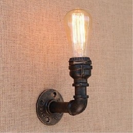 Nostalgia Simple Water Pipe Decorativo Pequeno Luminária de Parede Luz de Parede