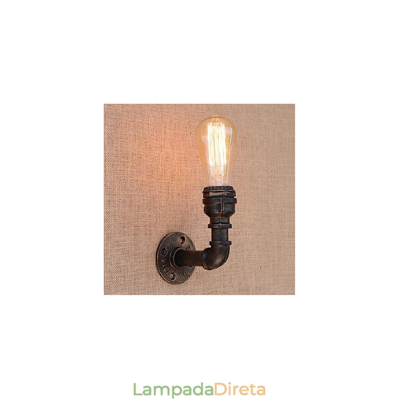 Nostalgia Simple Water Pipe Decorativo Pequeno Luminária de Parede Luz de Parede