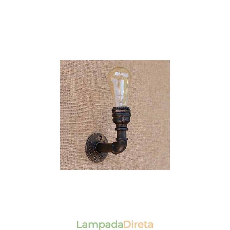 Nostalgia Simple Water Pipe Decorativo Pequeno Luminária de Parede Luz de Parede