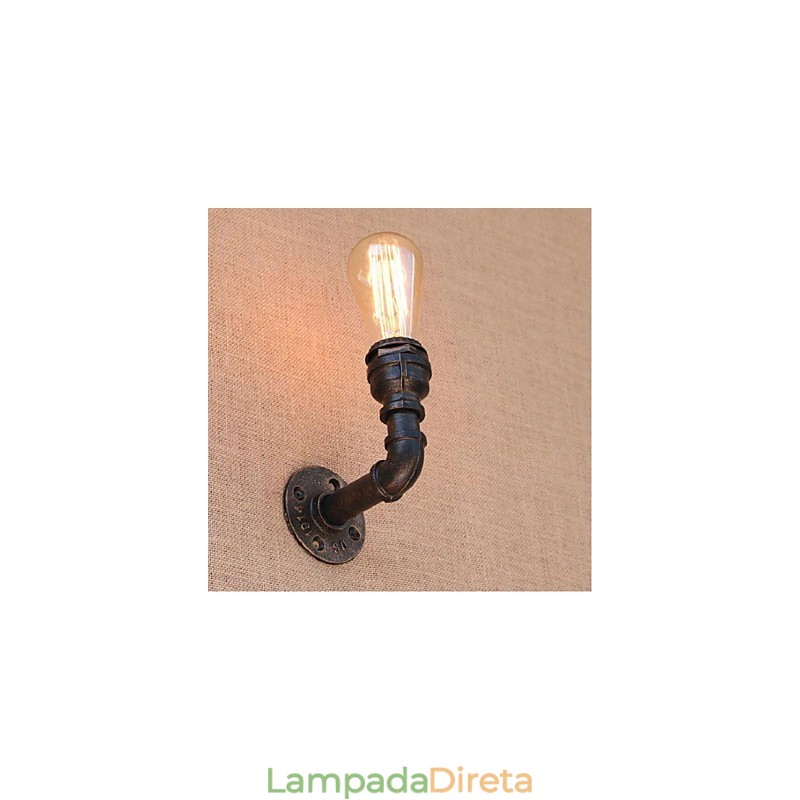 Nostalgia Simple Water Pipe Decorativo Pequeno Luminária de Parede Luz de Parede