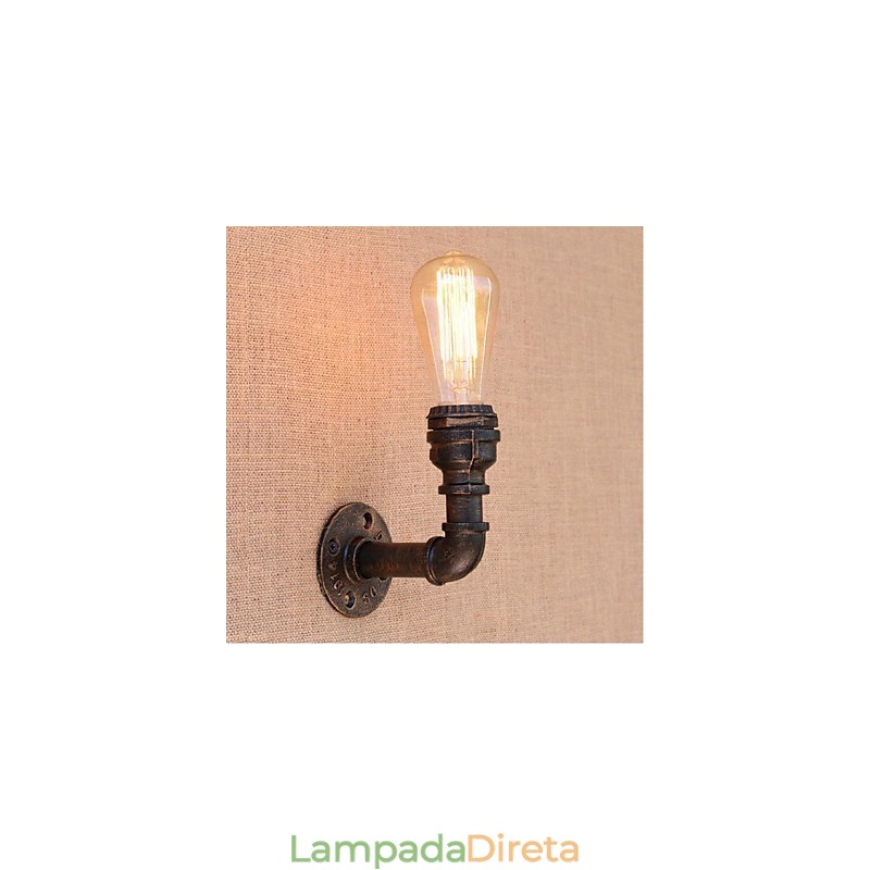 Nostalgia Simple Water Pipe Decorativo Pequeno Luminária de Parede Luz de Parede