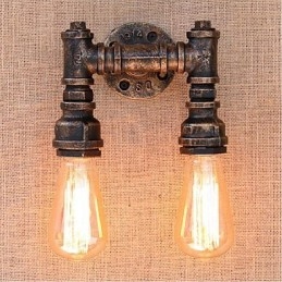 Nostalgia Simple Water Pipe Decorativo Pequeno Luminária de Parede Luz de Parede