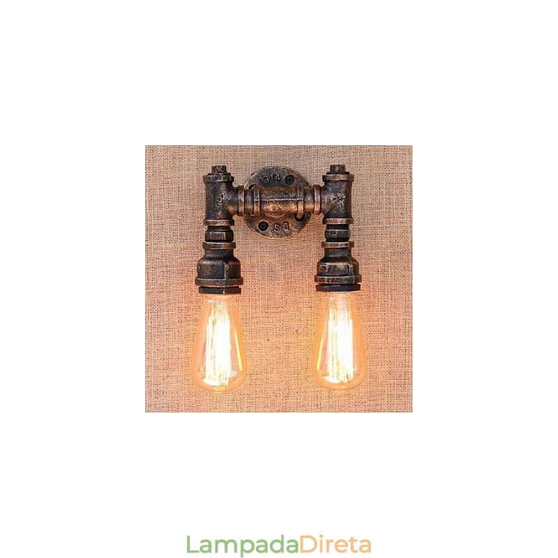 Nostalgia Simple Water Pipe Decorativo Pequeno Luminária de Parede Luz de Parede