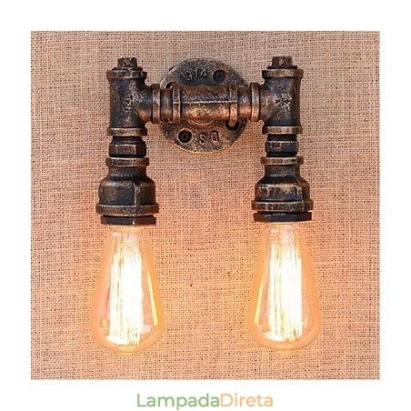 Nostalgia Simple Water Pipe Decorativo Pequeno Luminária de Parede Luz de Parede Nostalgia Simple Water Pipe Decorativo Pequeno Luminária de Parede Luz de Parede