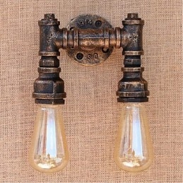 Nostalgia Simple Water Pipe Decorativo Pequeno Luminária de Parede Luz de Parede