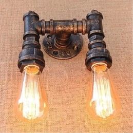 Nostalgia Simple Water Pipe Decorativo Pequeno Luminária de Parede Luz de Parede