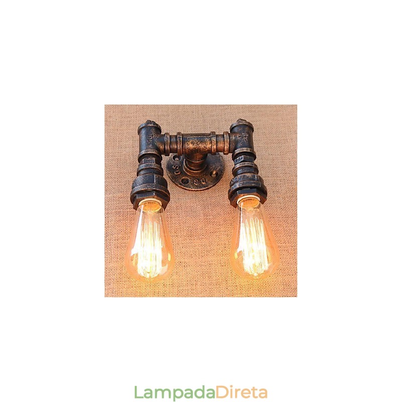Nostalgia Simple Water Pipe Decorativo Pequeno Luminária de Parede Luz de Parede