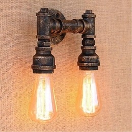 Nostalgia Simple Water Pipe Decorativo Pequeno Luminária de Parede Luz de Parede