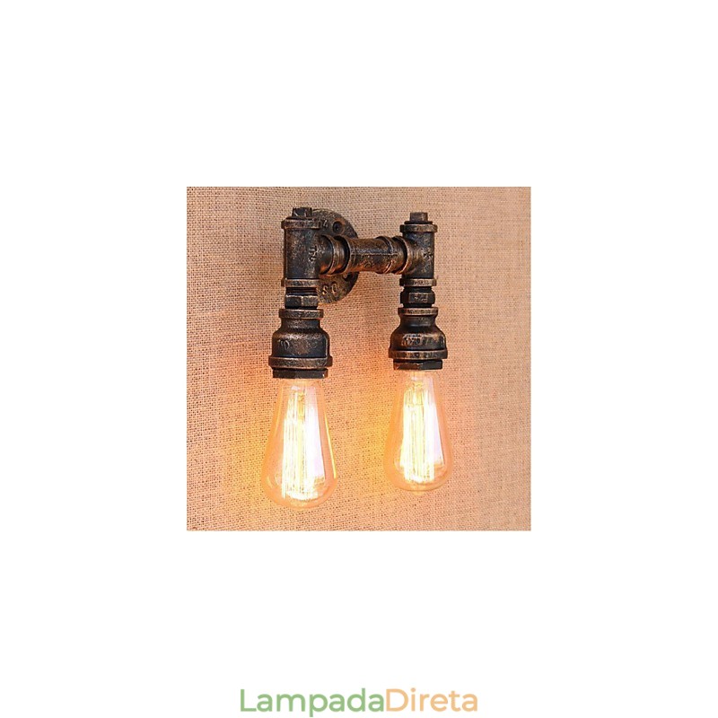 Nostalgia Simple Water Pipe Decorativo Pequeno Luminária de Parede Luz de Parede
