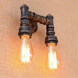Nostalgia Simple Water Pipe Decorativo Pequeno Luminária de Parede Luz de Parede